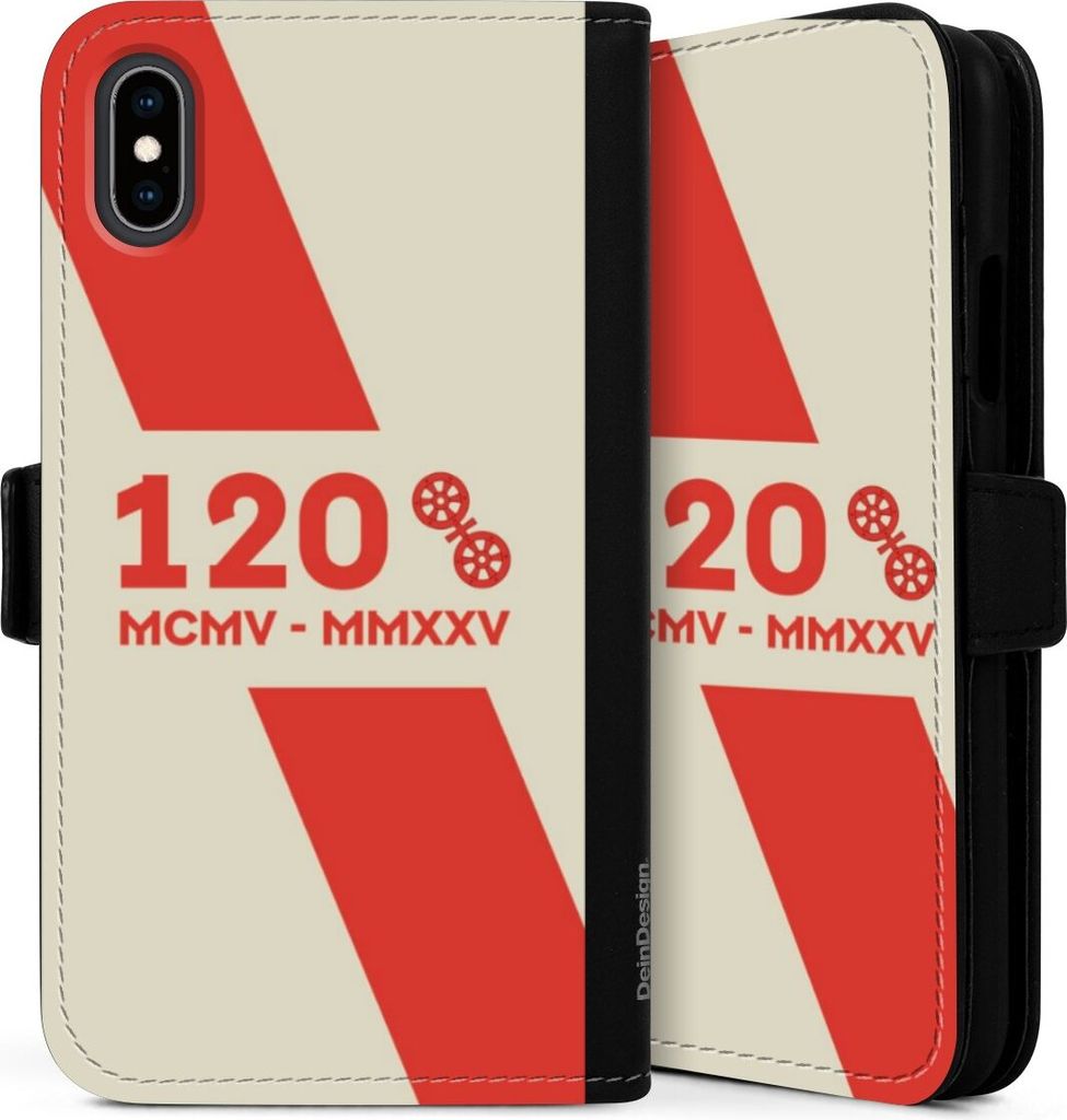 DeinDesign Klapphülle für Apple iPhone X Handytasche Lederhülle Tasche 1. FSV Mainz 05 E.V. 120 Jahre Bundesliga