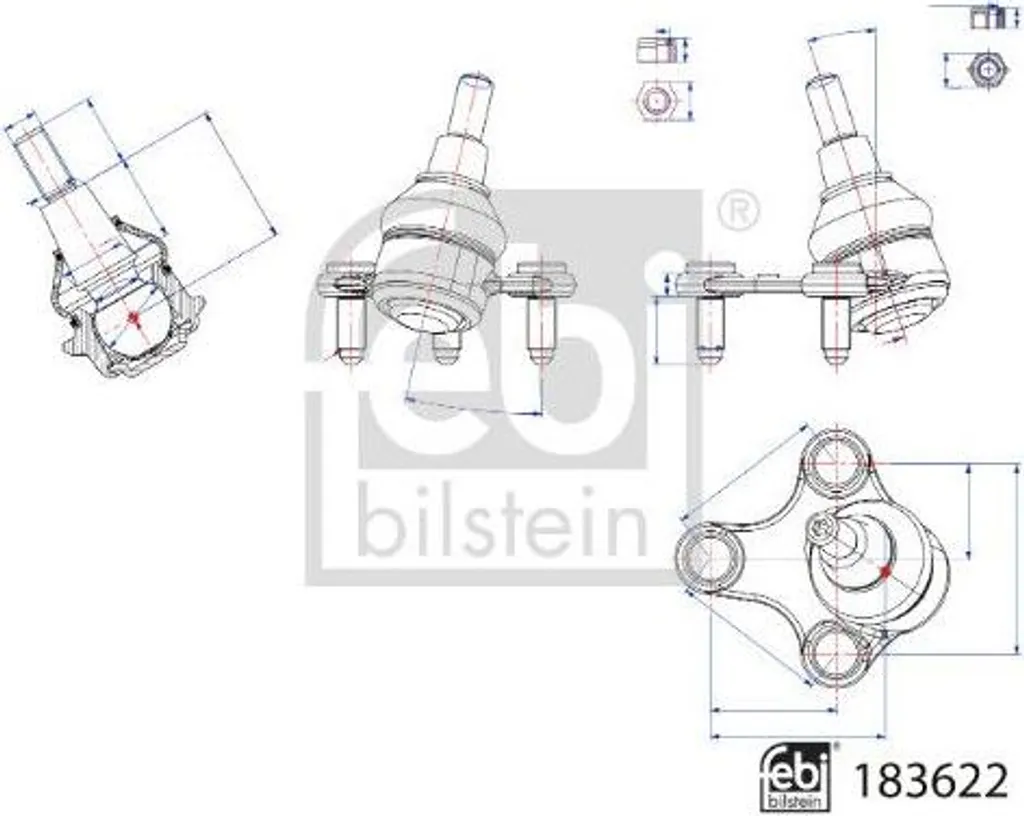 Joint de guidage FEBI BILSTEIN 183622 en acier forgé durable pour Caddy