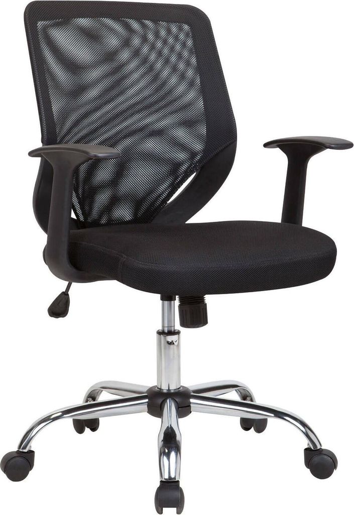 Bürostuhl Daaro, Mesh Chefsessel mit Armlehnen, Ergonomischer Bürositz, 60x54h90/98 cm, Schwarz