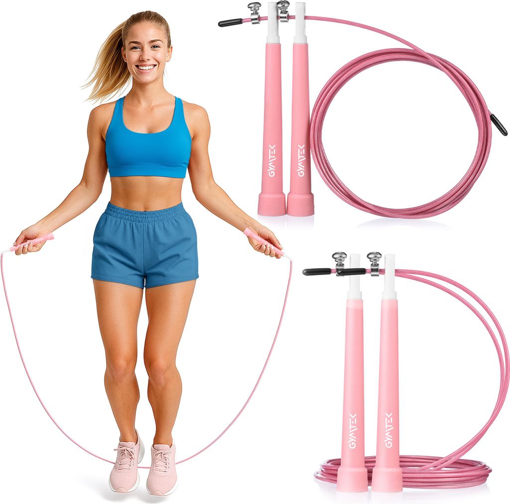 Queenfit® corde à sauter - 280cm de corde en acier - corde Image du produit 