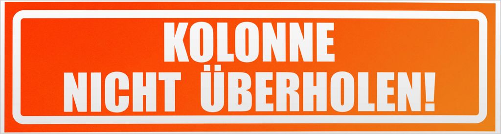 Kiwistar Kolonne Nicht überholen! Invertiert Magnetschild Schild magnetisch - 30cm Neonorange - Magnetfolie für Auto PKW Kfz