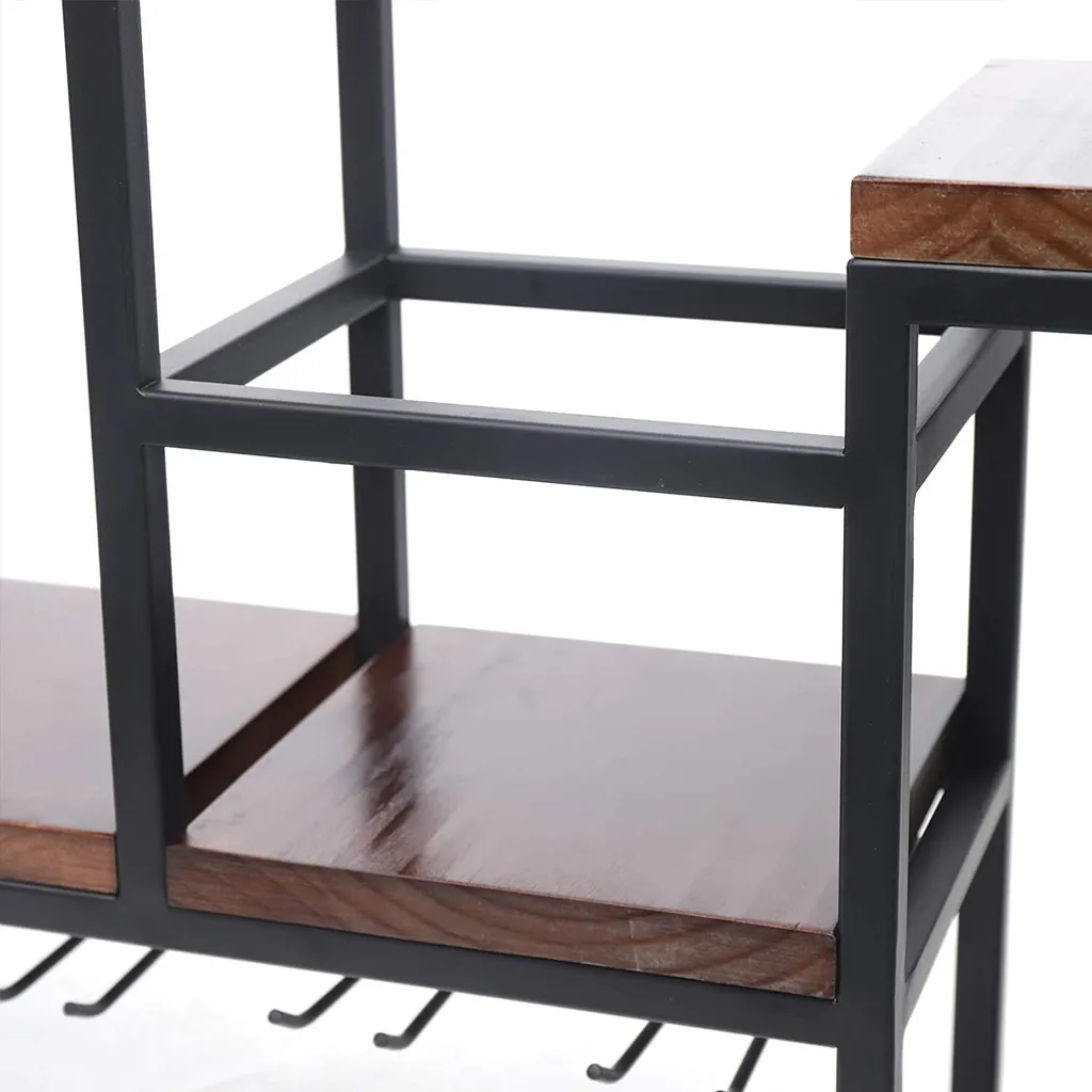 Étagère à bouteilles murale charge 30kg pour rangement vin et verres - 8