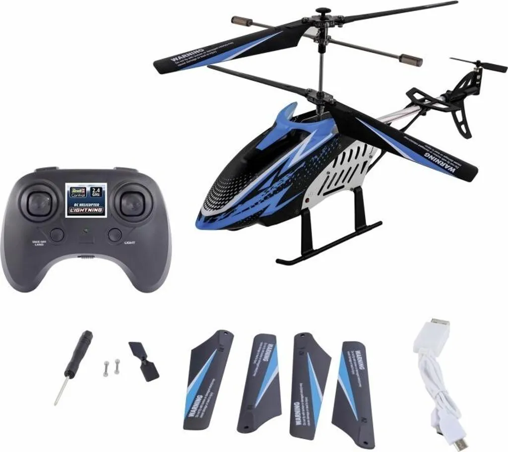 Hélicoptère RC Revell Lightning rouge avec télécommande 2,4 GHz - 2