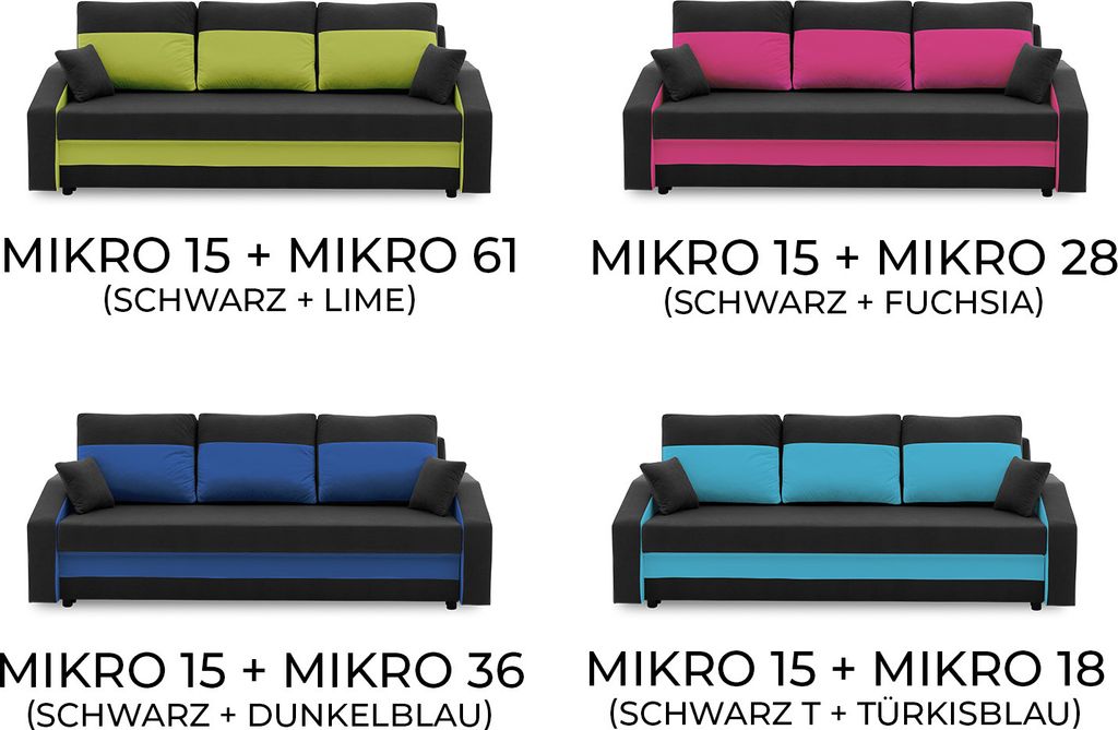 Kanapa HEWLET PLUS COLOR z funkcją spania - Sofa rozkładana Zdjęcie produktu 8