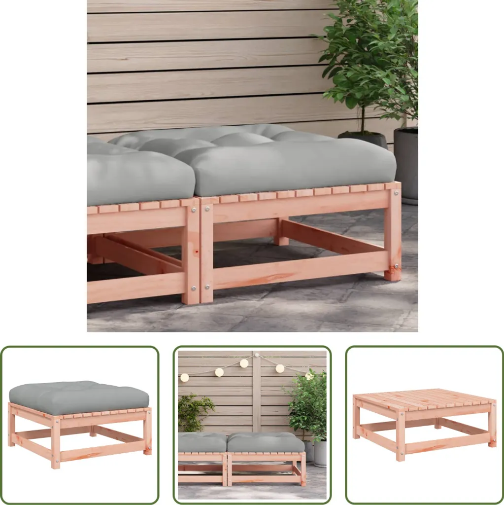 Sgabello Giardino Legno Massello Abete Douglas con Cuscino | The Living Store
