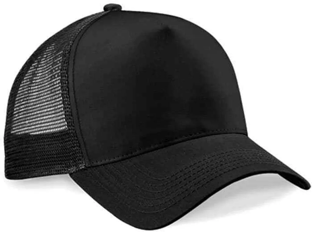 Trucker Retro Cap Beechfield Snapback Cap 5-Panel vari colori Colori (nero/nero)