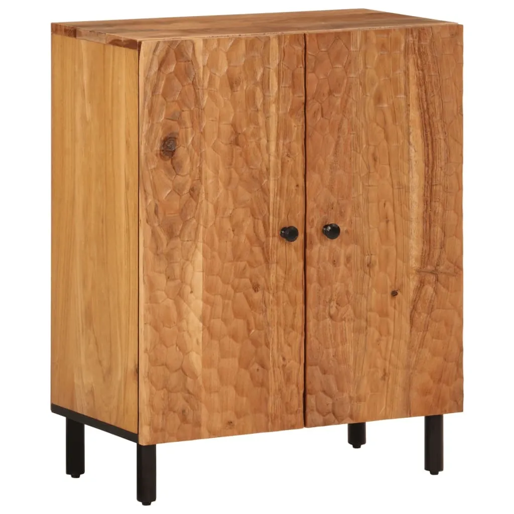 Armoire de salon en acacia pour optimiser le rangement des petits espaces
