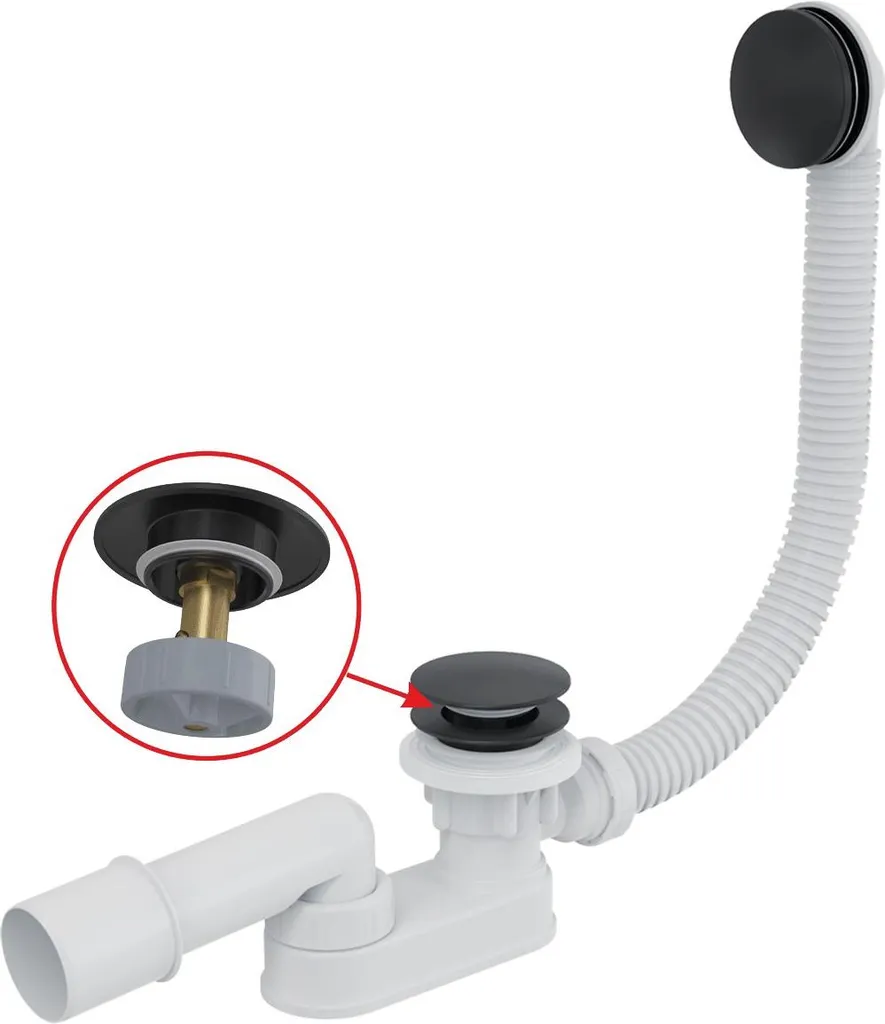 Scarico Da Bagno Clik/Clak, Nero Opaco A507Black