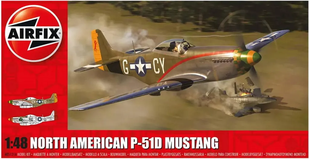Airfix P-51D Mustang 1:48 - Maquette Haute Précision avec Détails Fins