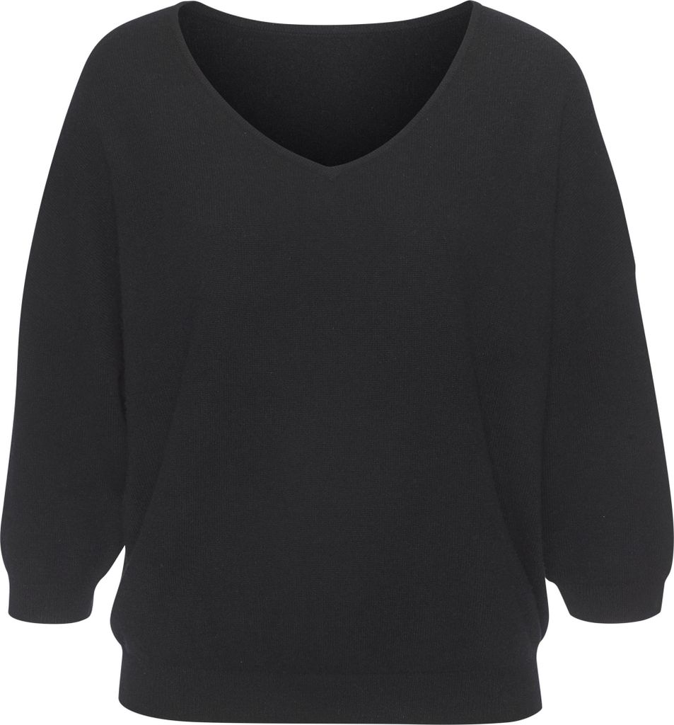 LASCANA Kaschmirpullover schwarz Größe 40/42