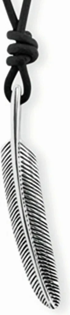 Collana cai Piuma Argento 925 e Cuoio - Regalo Simbolico Unico