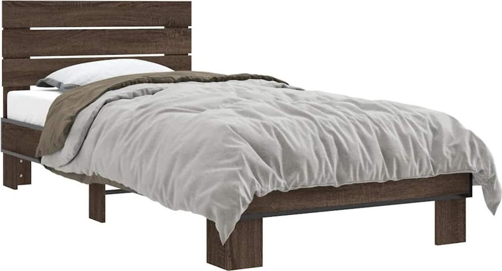 vidaXL Bettgestell Braun Eichen-Optik 90x200 cm Produktbild 