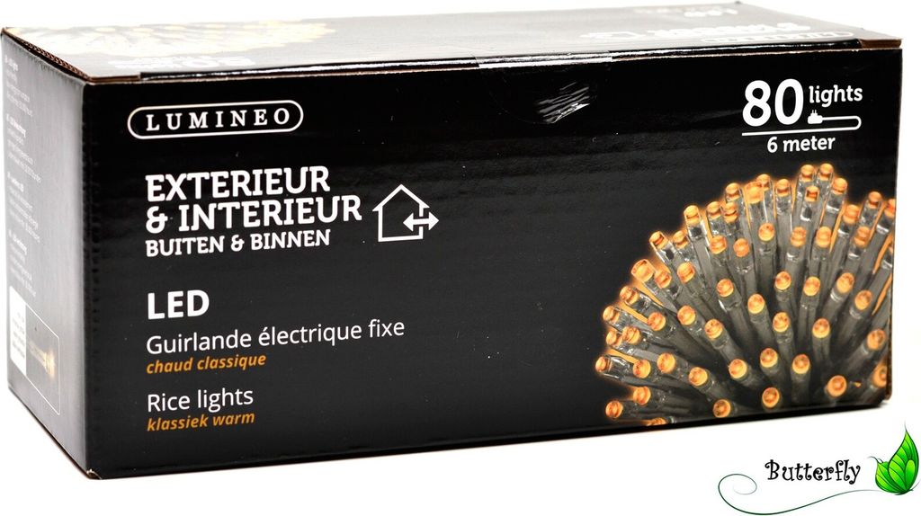 LED Lichterkette Klassisch Weiß, Kabelfarbe:schwarz, Produktbild 