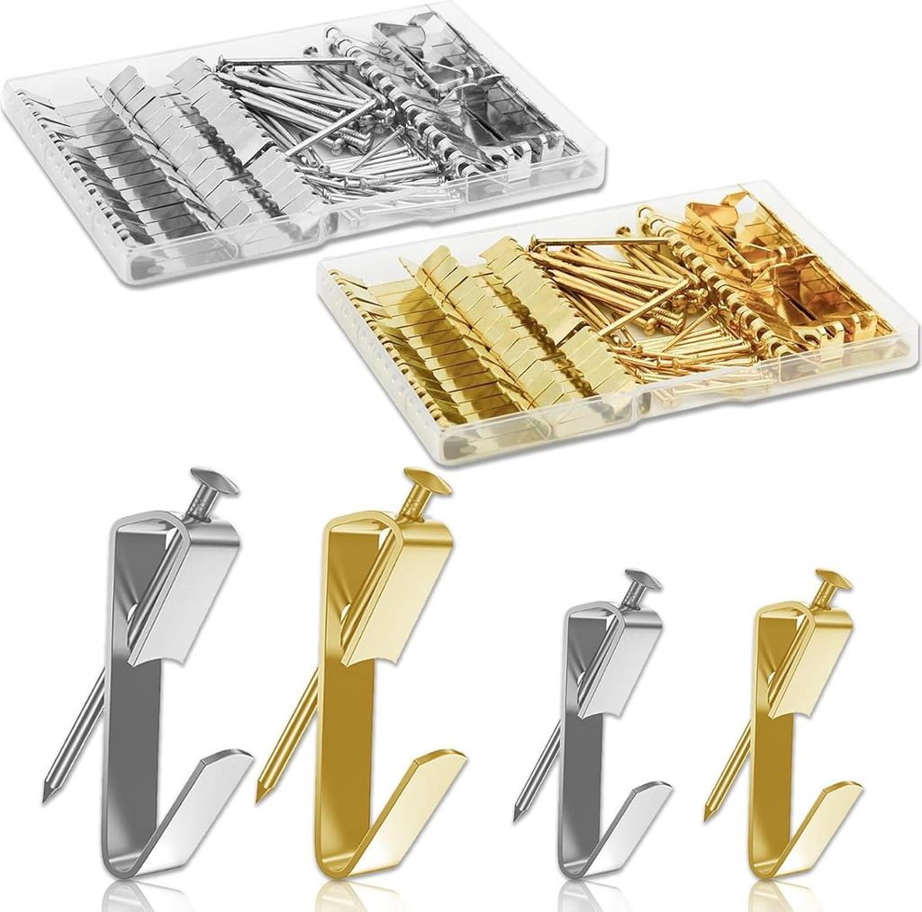 Vielseitige und Hochwertige Fotolijsthaken Set - Perfekt für das Aufhängen von Dekorationen, Kleidung, Schlüsseln, Taschen und mehr