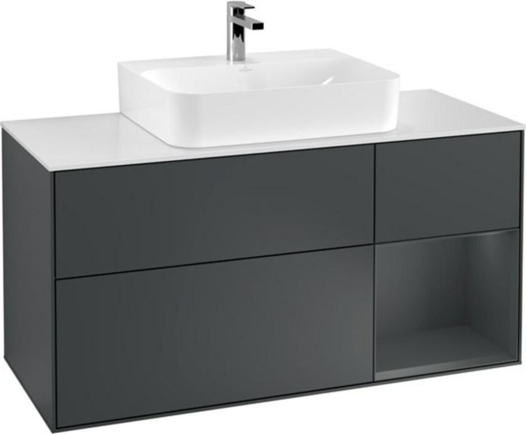 V&B Waschtischunterschrank Wandbeleuchtung Finion 120cm, Pl w m, Rg r md b m La, md b m La
