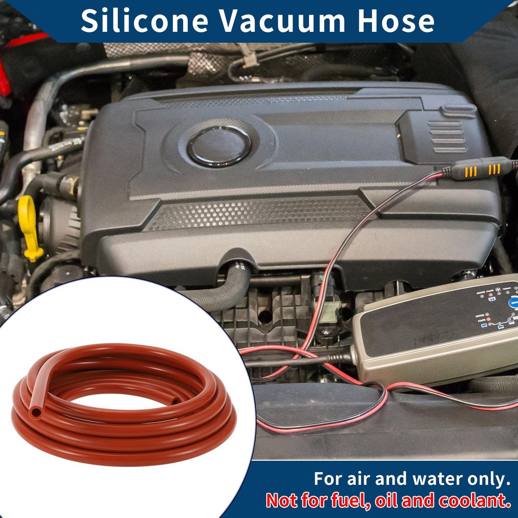 Silikon-Vakuumschlauch für Automobil-Vakuumsysteme Hochtemperatur 20Ft 3/8" 10mm ID 3mm Dicke 1 Stück Rot