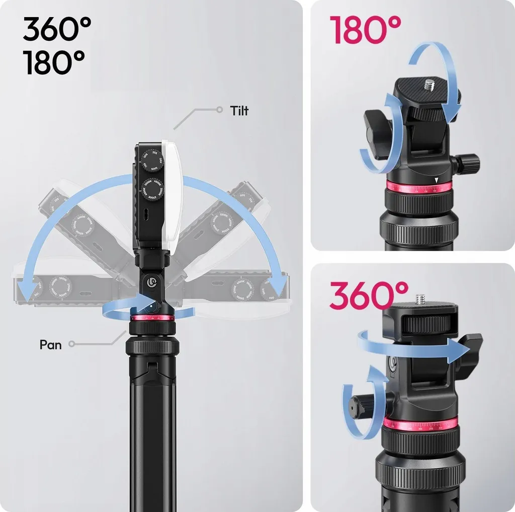 Support lumière pour vlogging et studio 2m - Pied ULANZI MT-80 1/4''