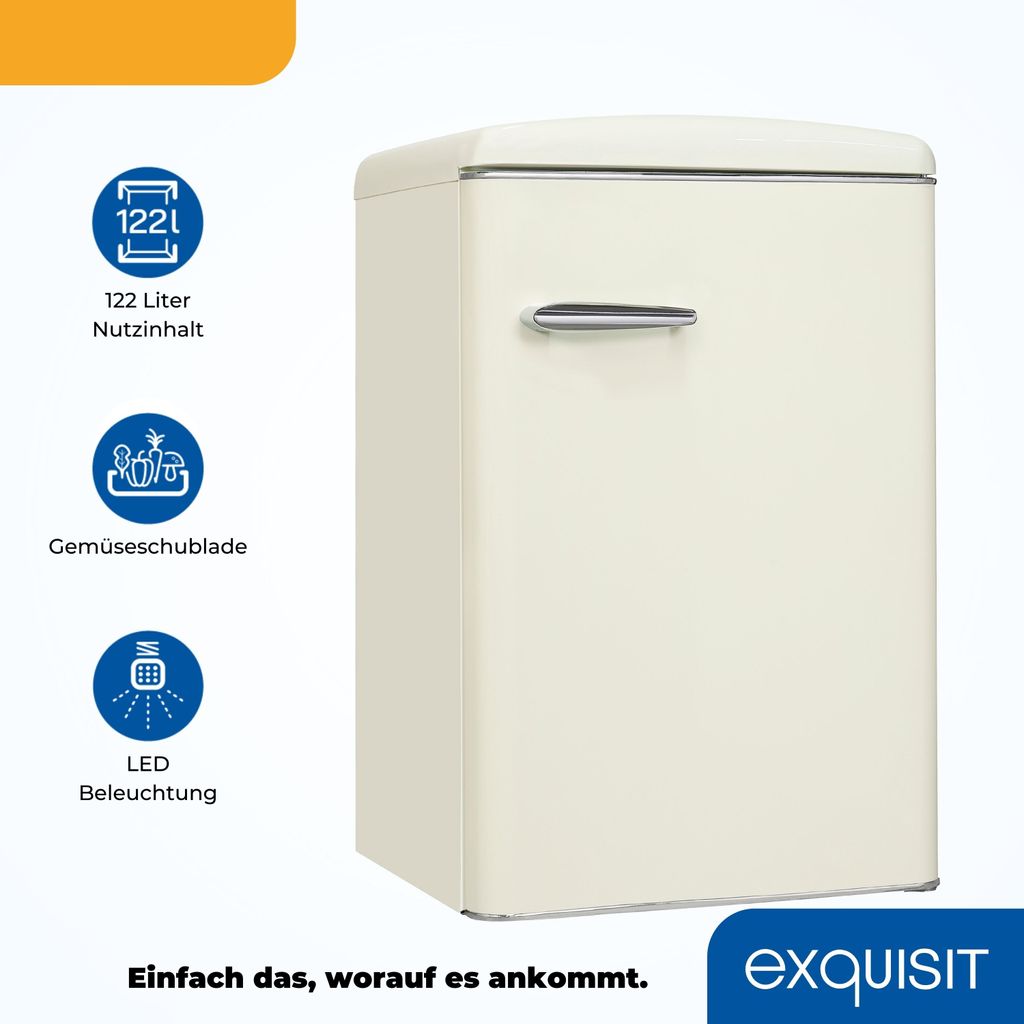 Exquisit Retro Vollraumkühlschrank RKS120-V-H-160E Produktbild 3