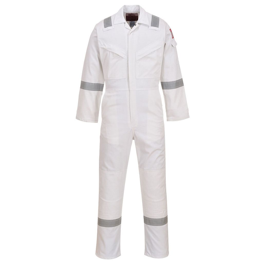 Portwest FR50 Flammhemmender, antistatischer Overall 350 g White Gr. XL