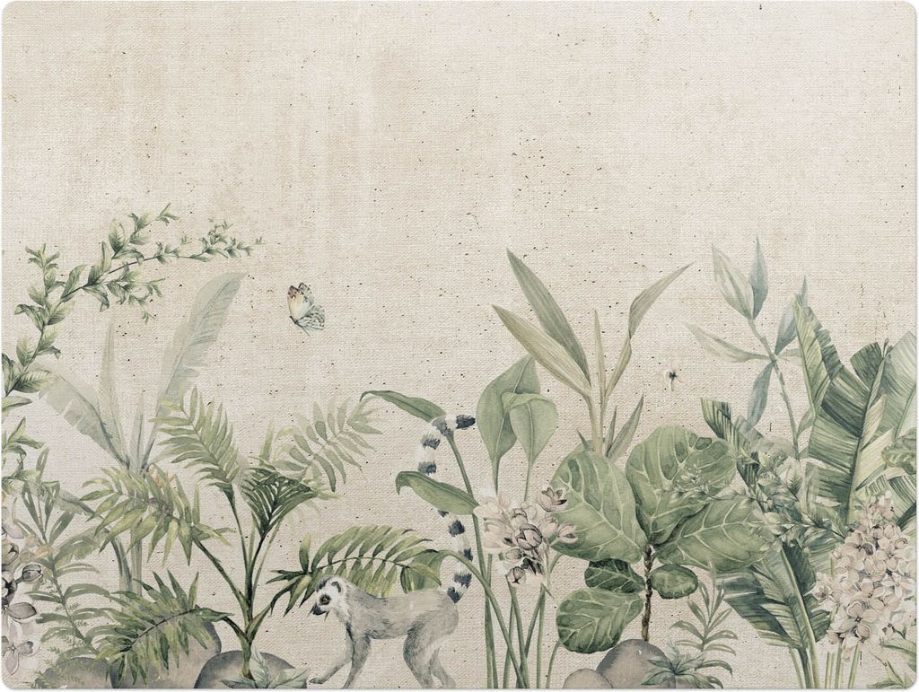 Exotischer Dschungel – Bodenschutzmatte – Stuhlunterlage 120x90 cm – Rutschfest – Hartbodenmatte