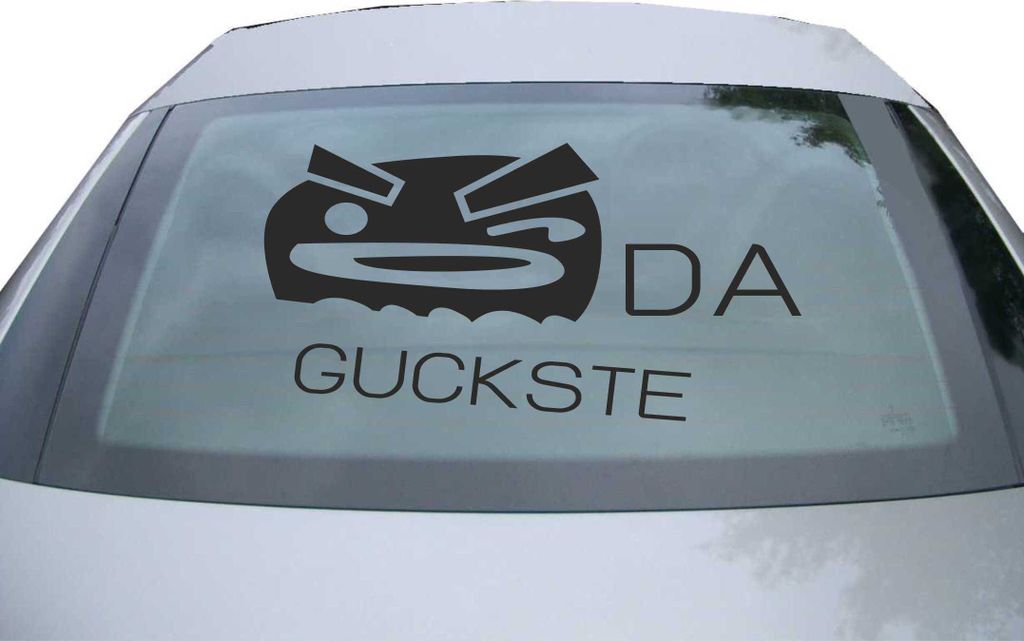 Indigos UG - Aufkleber Heckscheibe & Motorklappe DE6989 - schwarz - 600x310 mm - Da guckste - Auto Scheiben Fenster Heckklappe Tuning Racing JDM - ...