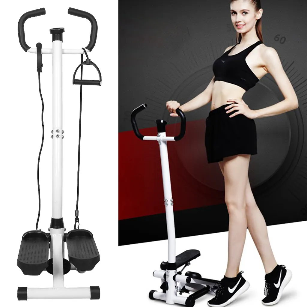 Stepper Vélo de Fitness Swing Stepper avec Écran LCD et Guidon Appui