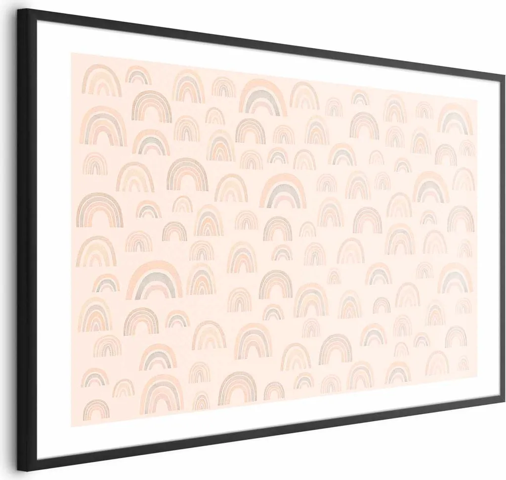 Poster Arcobaleni Pastello 60x40 - Quadro con Cornice Nera e Margine