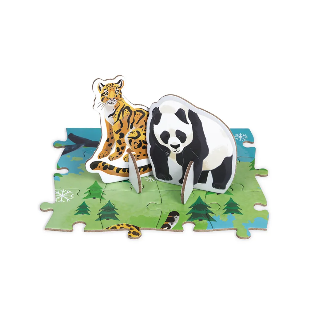 Puzzle éducatif Janod WWF Espèces menacées - Jeu en bois responsable - 3