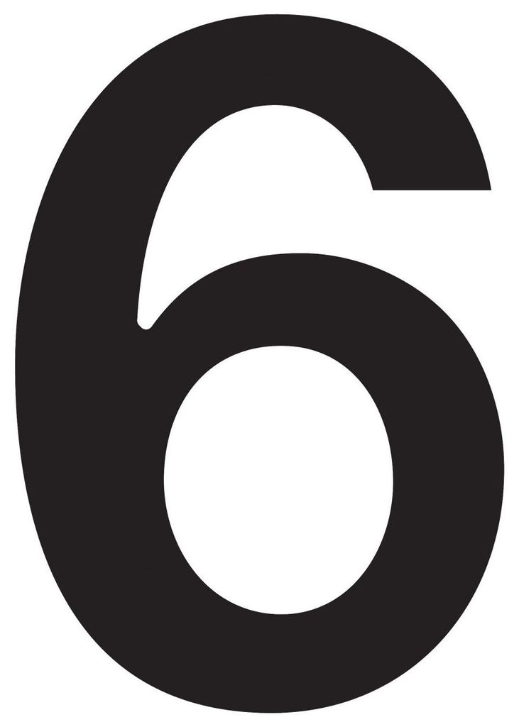 Hausnummer ''6'' Schwarz Produktbild 