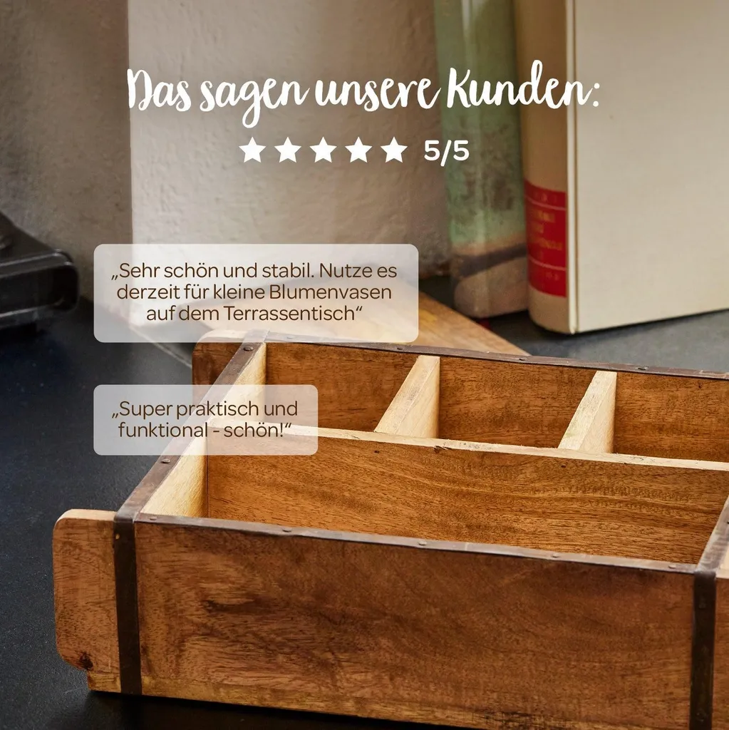 Caisse en bois compartimentée pour trier vos objets avec un style rétro - 9