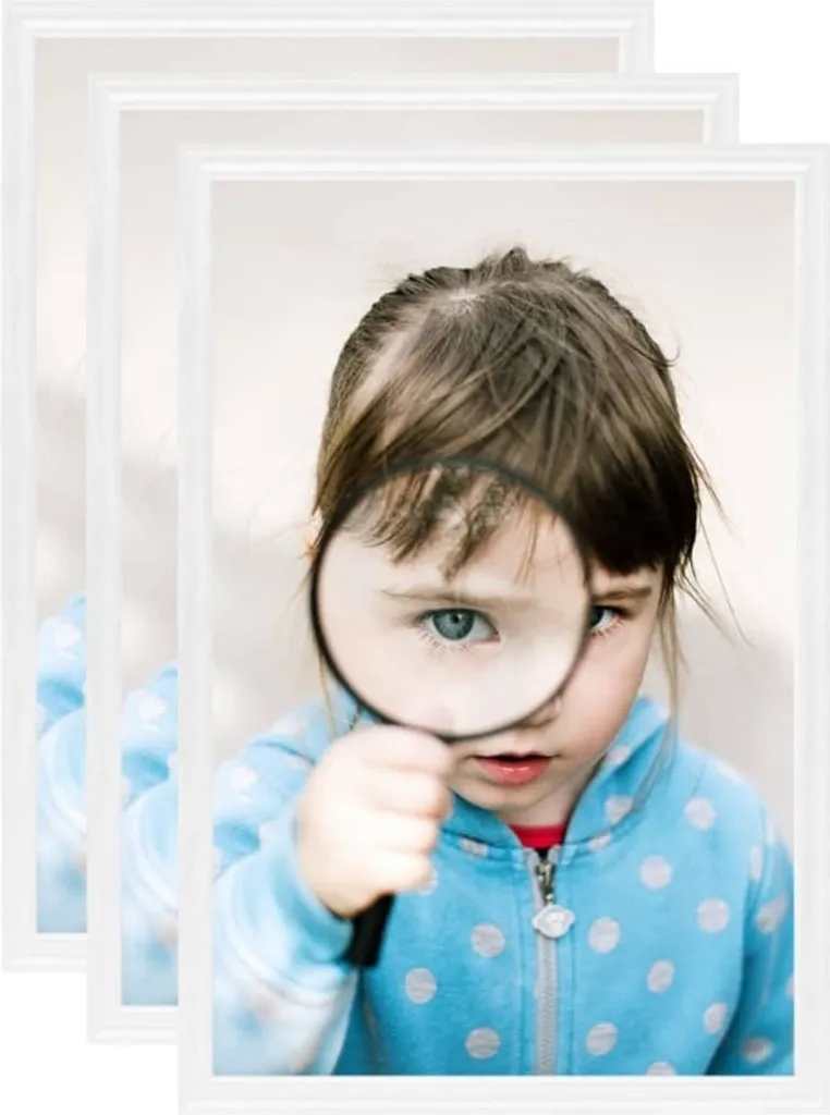 Cornice per quadri collage 3 pezzi per tavolo bianco 21x29,7 cm MDF