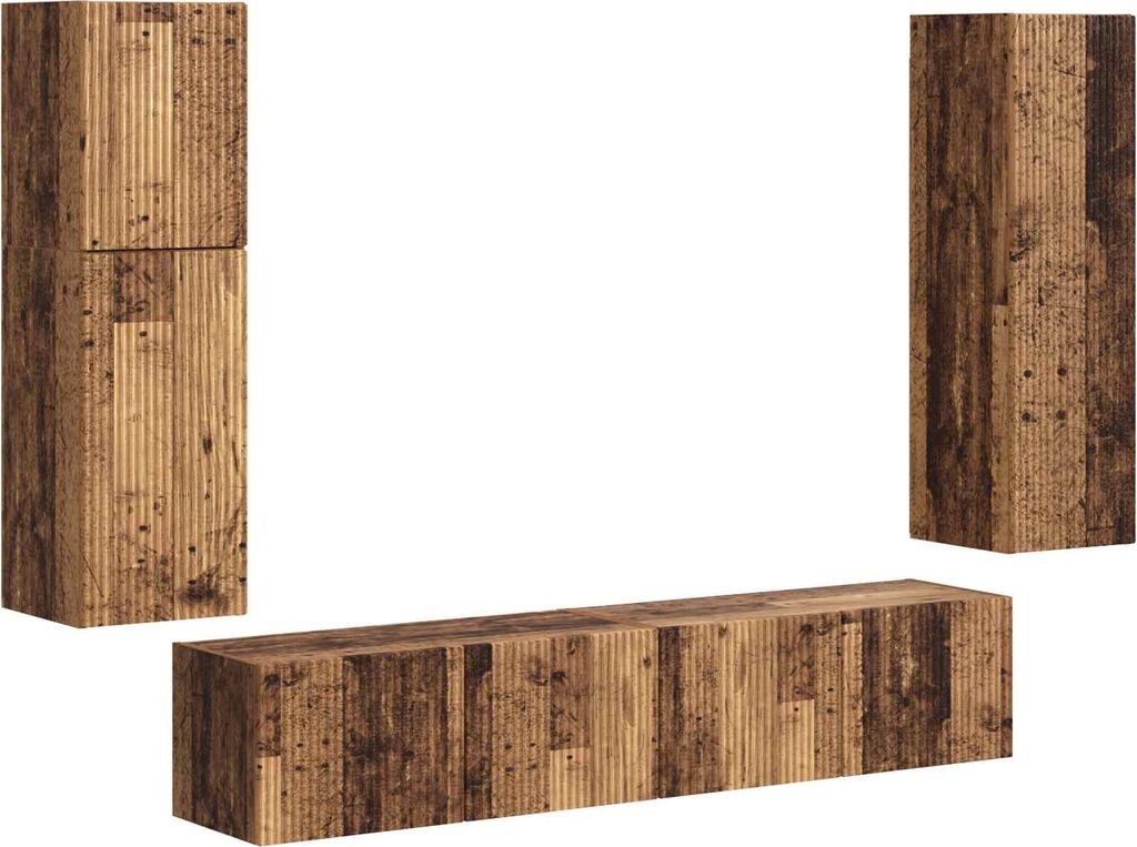 TV-Schrankset Wandmontiert 4 pcs Altholz Holzwerkstoff