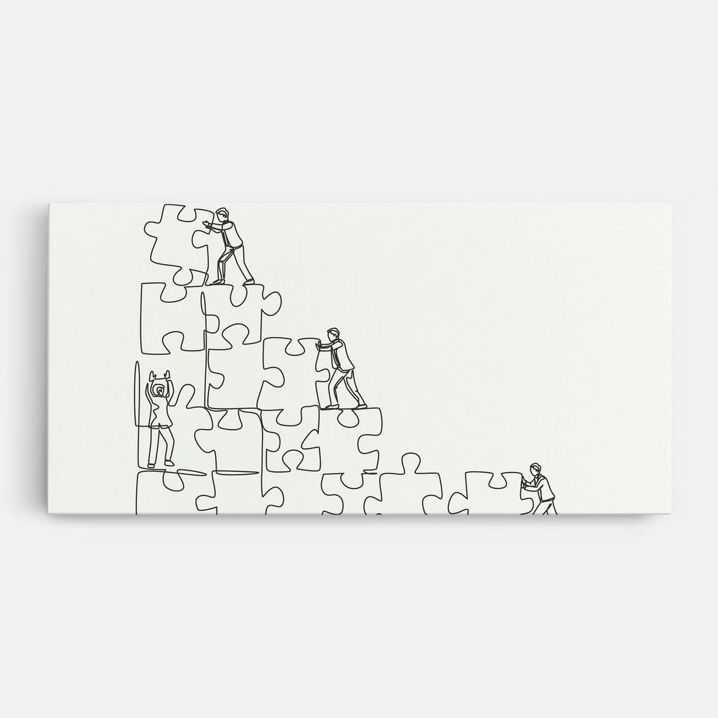 ARTHUB Leinwandbild 50x100 cm, Businessman Up | Wohnzimmerdekoration, Hängende Bilder, Wanddekoration, Heimdekoration, Abstrakte, Minimalistische