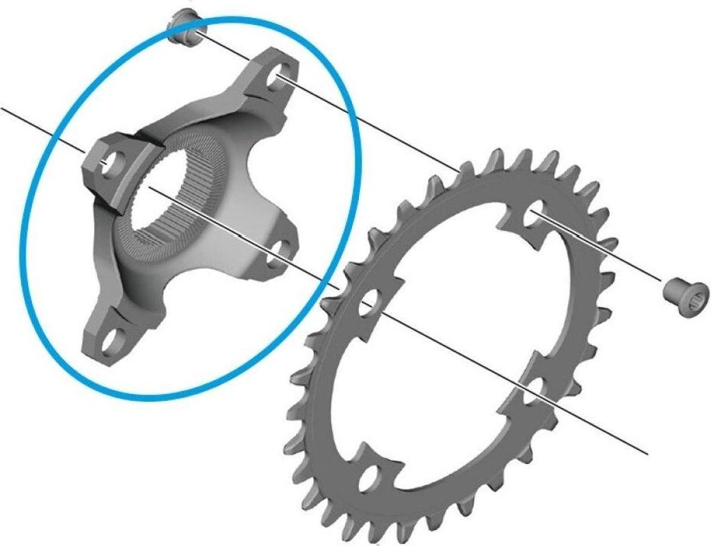 SHIMANO 4-Arm Adapter für SHIMANO E-BIKE Systems Kettenblatt CR-EM800 - präzi...