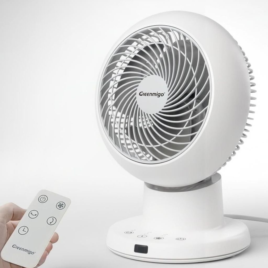 Greenmigo Turbo-Ventilator – Kraftvoller Luftstrom,flüsterleiser Komfort,Fernbedienung und Touch-Steuerung,3 Geschwindigkeitsstufen,Timer,automa...