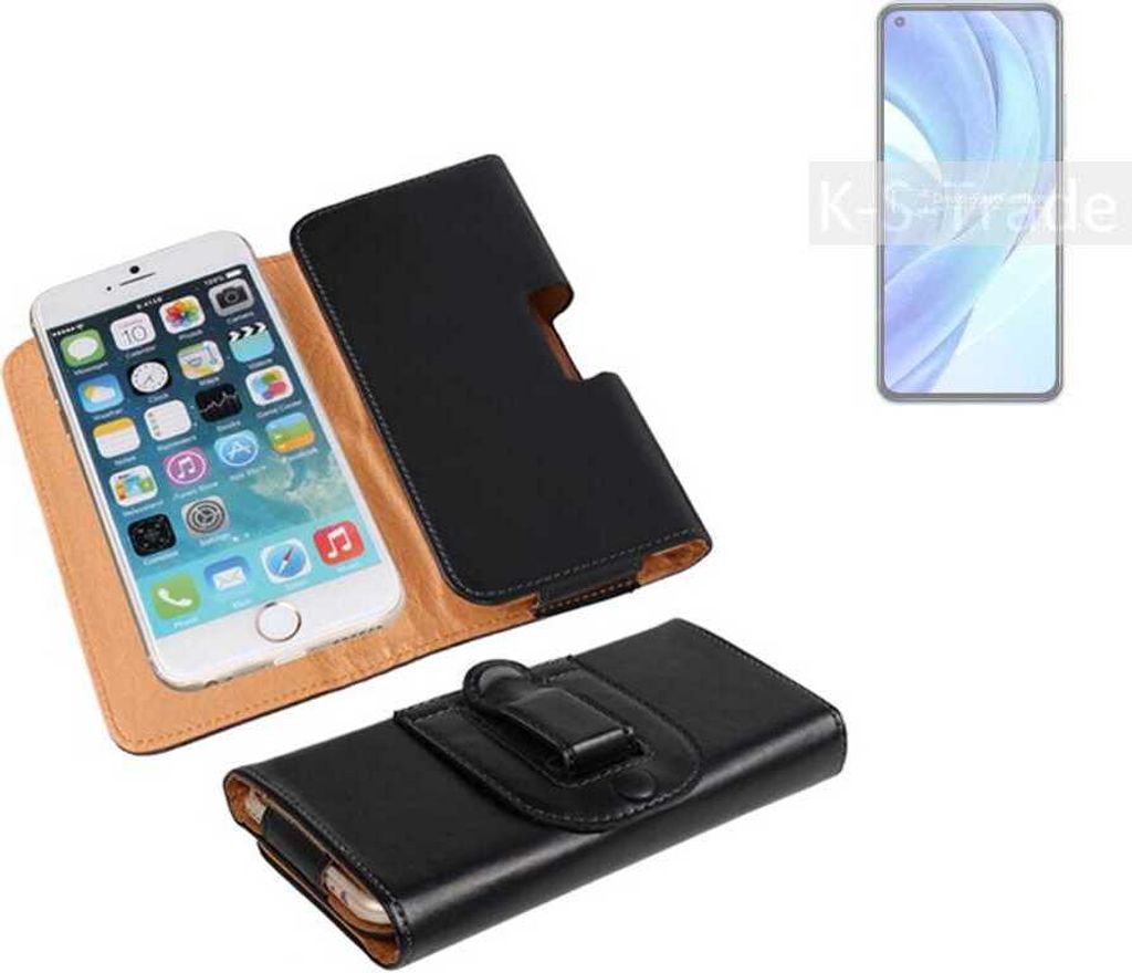 K-S-Trade Schützhülle Handyhülle kompatibel mit Xiaomi Mi 11 Lite Holster Gürtel Tasche Schutzhülle Handy-Tasche Smartphone Case Seitentasche