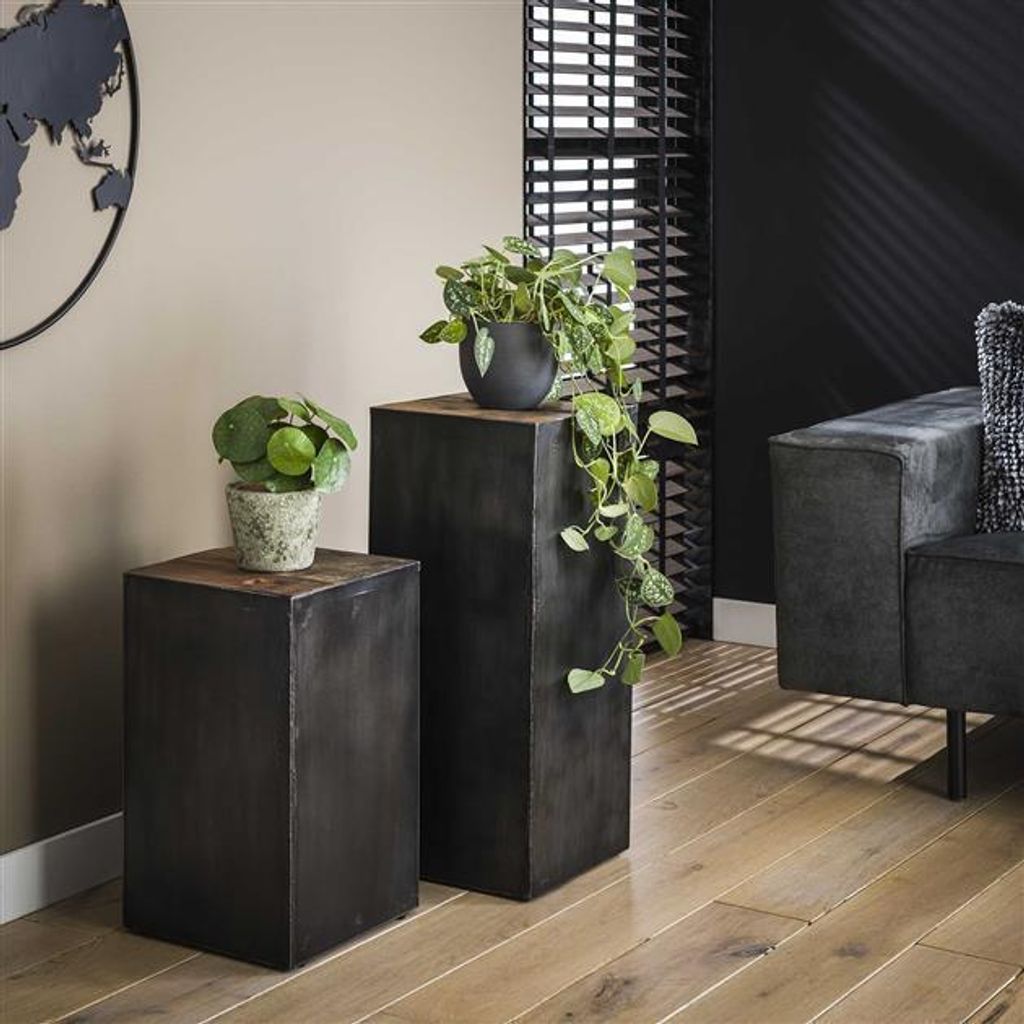 Hoyz - Blumentisch 70 Raft - Blumensäule - Schwarzes Metall Produktbild 