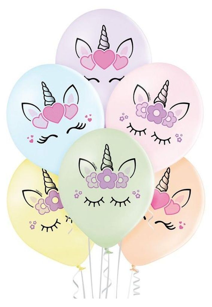 GoDan Einhorn Latexballons, 6 Stück, jeweils ca. 30 cm Produktbild 