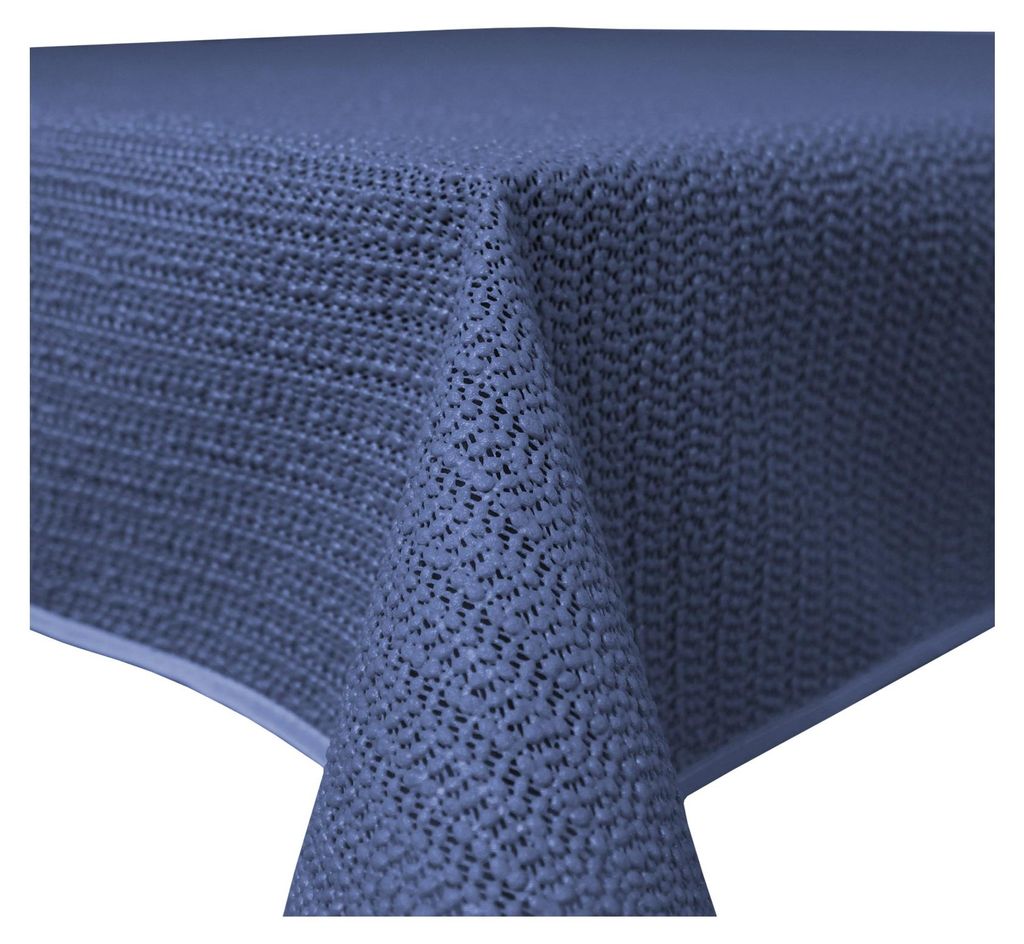 Garten Tischdecke Outdoor PVC rechteckig 130x160 cm Blau Produktbild 