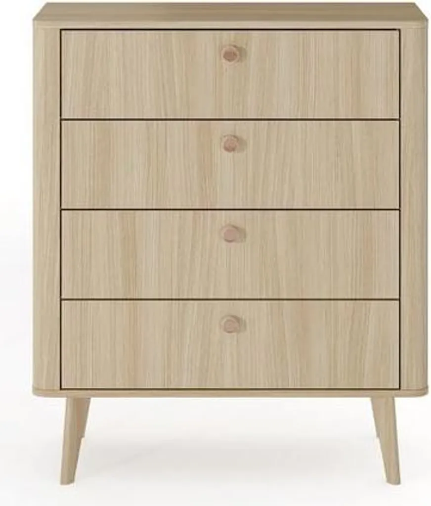 Commode étroite TROY coloris chêne barista pour petit espace de chambre