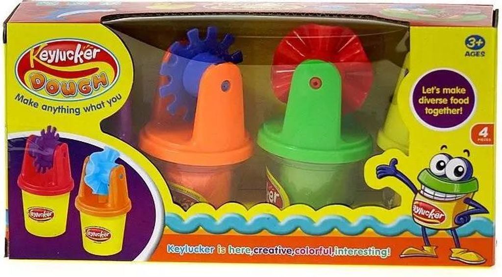 Knetset für Kinder mit 4 verschiedenen Farben, Abmessungen 24 cm Länge, 6 cm Breite, 12 cm Höhe