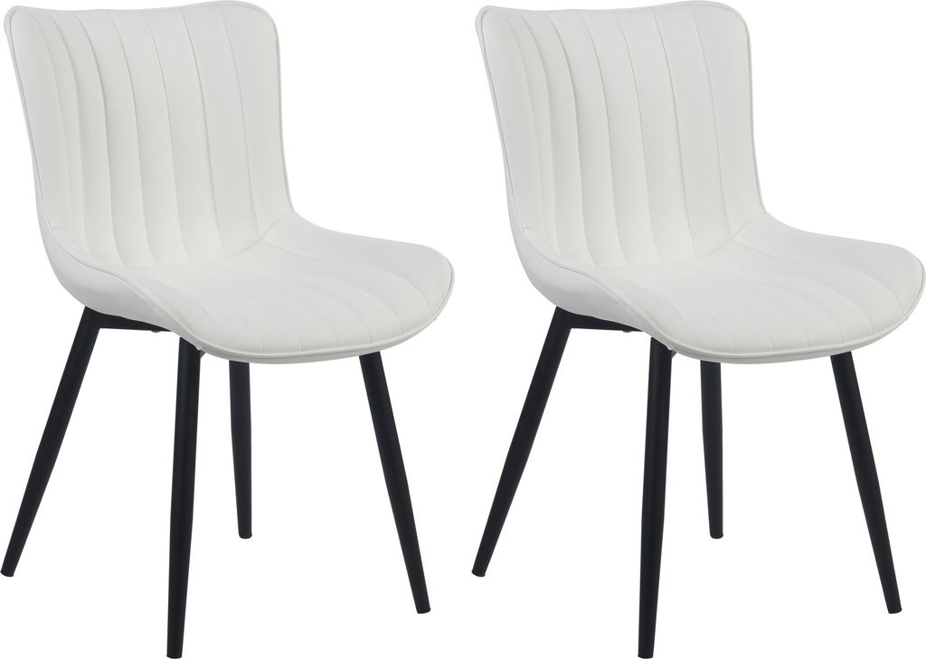 CLP Stuhl Largo gepolstert mit Metallgestell,weiß Kunstleder