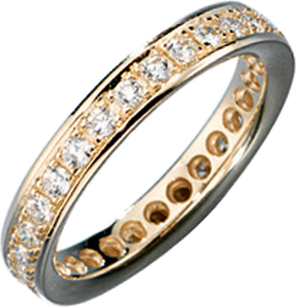 Ring für Damen Memoryring mit Diamanten Brillanten 585 Gold Gelbgold Goldring Innenumfang 58mm Ø18.5mm