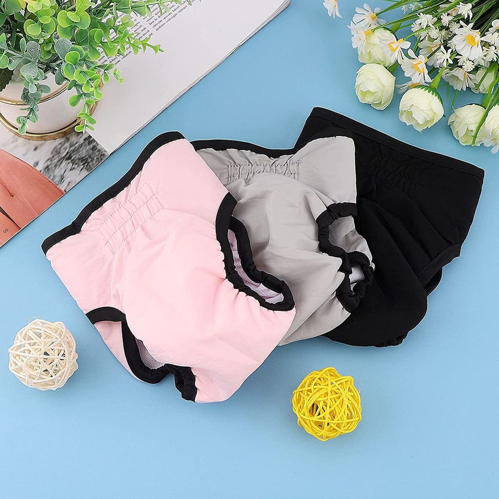 2 Stück Wiederverwendbare Hunde Windeln Für Hündinnen - Saugstark, Größe M (26-41cm)