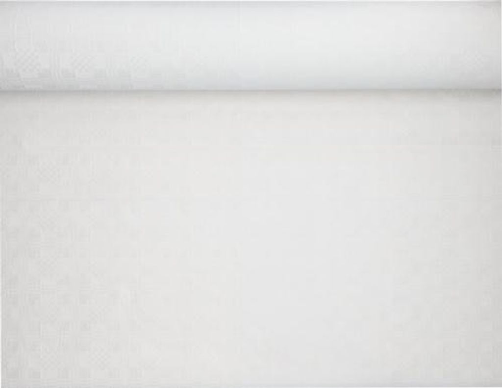 Papiertischtuch mit Damastprägung 50 m x 1 m weiss Produktbild 