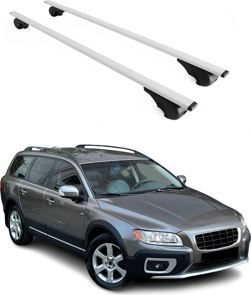 Barre Tetto Volvo XC70 2008-2016 | Portapacchi Argento Sicuro per Famiglia - 10