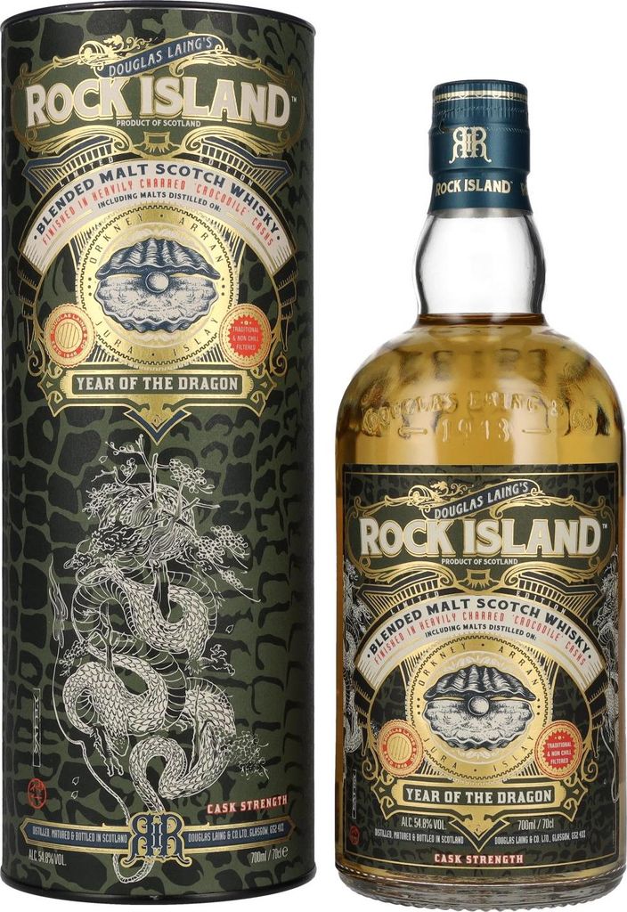 Douglas Laing ROCK ISLAND Year of the Dragon Blended Malt 54,8% Vol. 0,7l in Geschenkbox