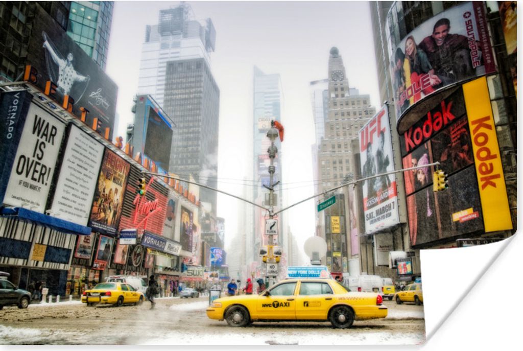 MuchoWow Poster New York - Taxi - Architektur 30x20 cm - Plakate - Print