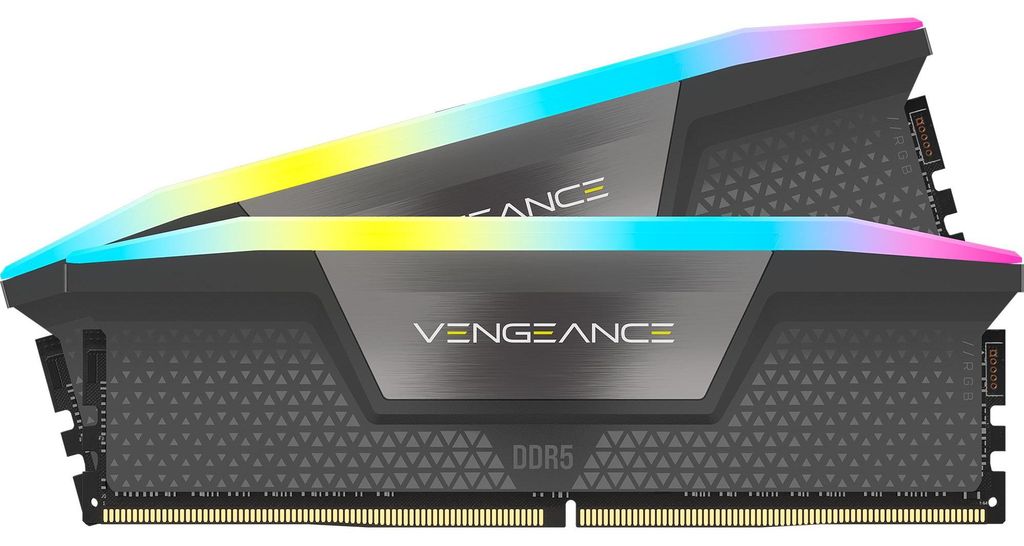 CORSAIR Vengeance RGB DDR5 RAM 32GB (2x16GB) 5600MHz CL40 AMD Expo iCUE-Kompatibler Computerspeicher - Grau (CMH32GX5M2B5600Z40)
