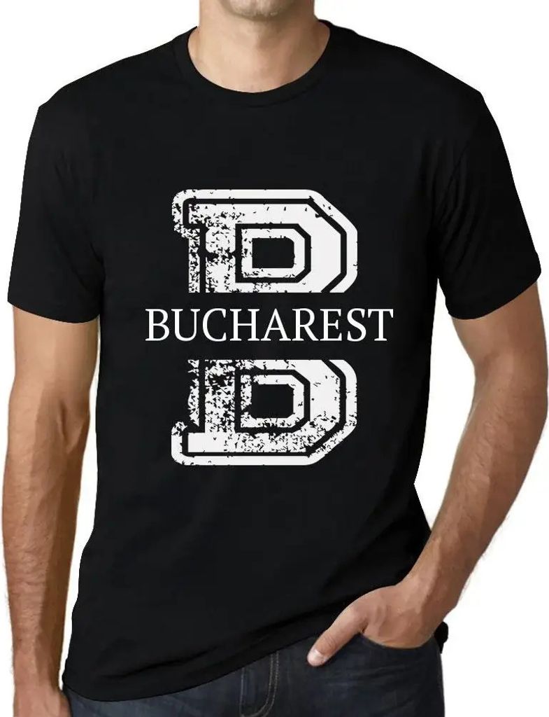 Herren Grafik T-Shirt Bukarest – Bucharest – Öko-Verantwortlich Vintage Jahrgang Kurzarm Lustige Druck Geburtstag Geschenk Mann
